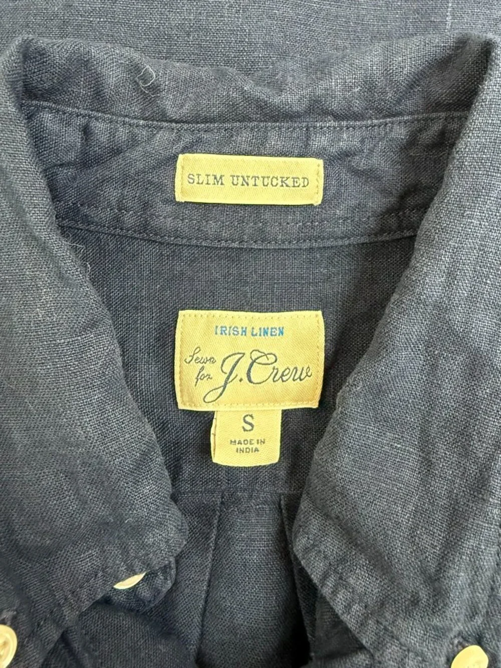 J.Crew Baird McNutt Irish Linen Slim Untucked Shirt Blue Size S